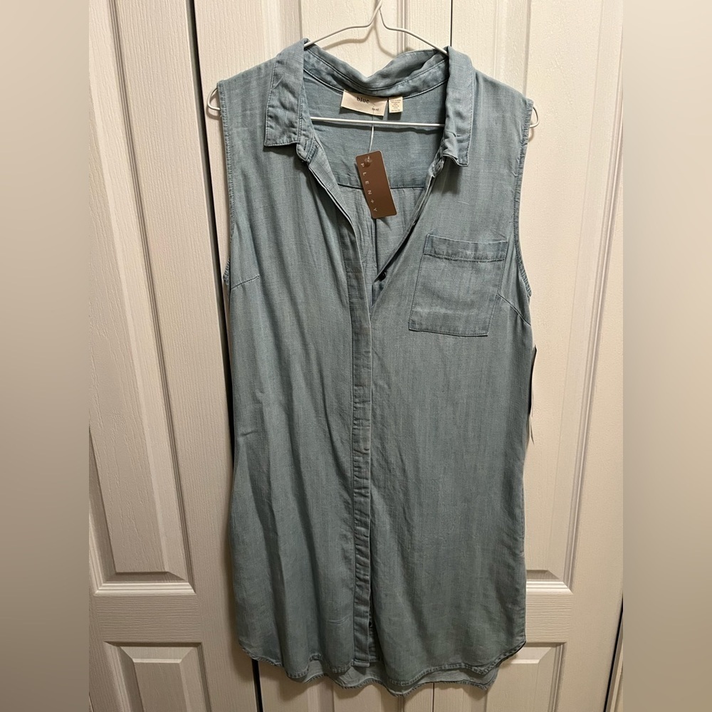 NWT Plenty Sleeveless Denim Mini Dress